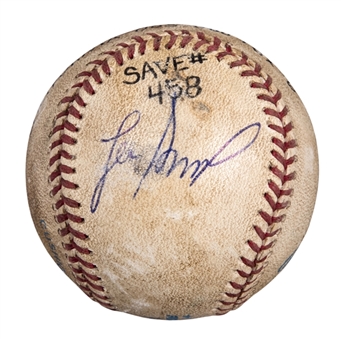 1995 Lee Smith Game Used/Signed Career Save #458 Baseball  Used on 7/26/95 (Smith LOA)